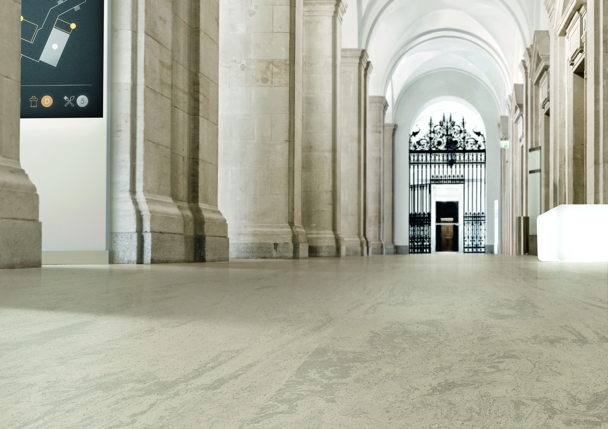 norament 926 castello rubber flooring in public space corridor